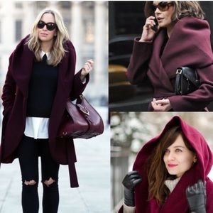 Oxblood Tahari wrap coat